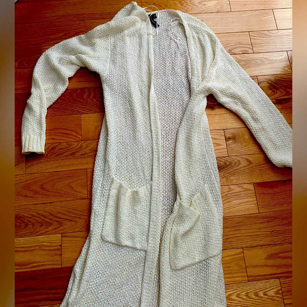 Women’s cream long cardigan sweater